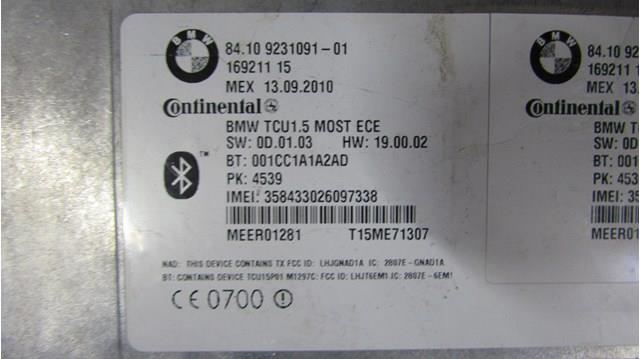  BMW 84109231091