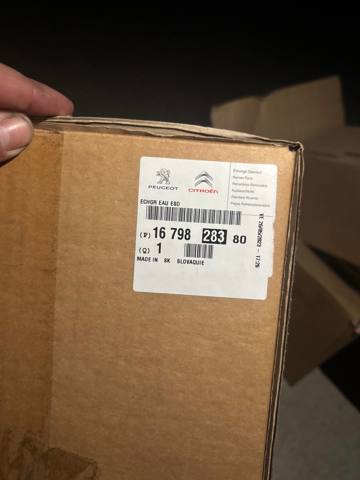 1679828380 Peugeot/Citroen Радіатор системи EGR рециркуляції вихлопних газів