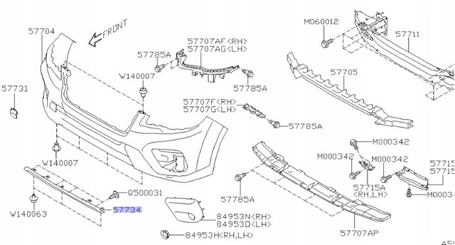 FP6735921 FPS Молдинг решітки переднього бампера, нижній