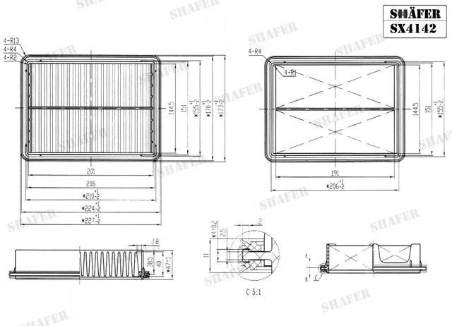 Фільтр повітряний SX4142 Shafer