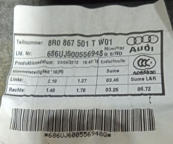 8R0867501 VAG Ізоляція термошумова