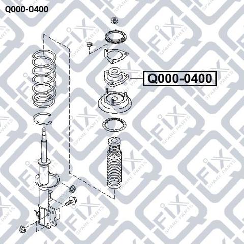 Опора амортизатора заднього Q-fix Q0000400 ціна, від 10.56 USD