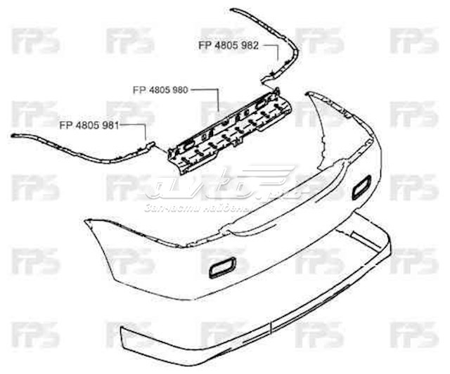 Купити FP4805982 FPS Кронштейн бампера заднього, правий