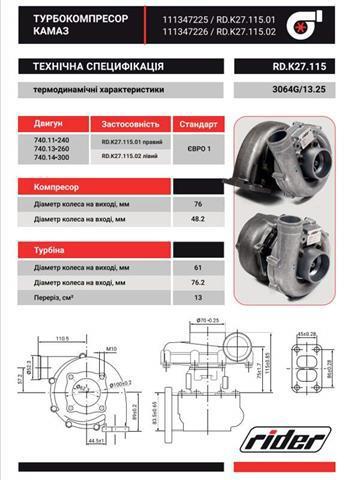 Турбіна Rider RDK2711501 ціна, від 238.76 USD