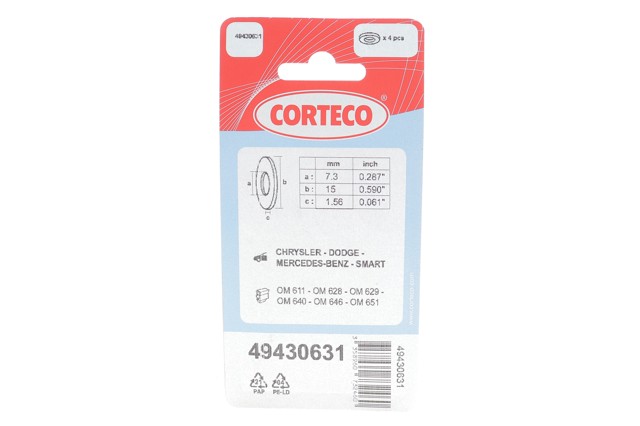 Кільце форсунки 49430631 Corteco