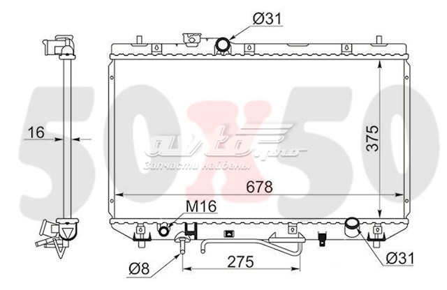 Радіатор охолодження двигуна 164007A150 Toyota