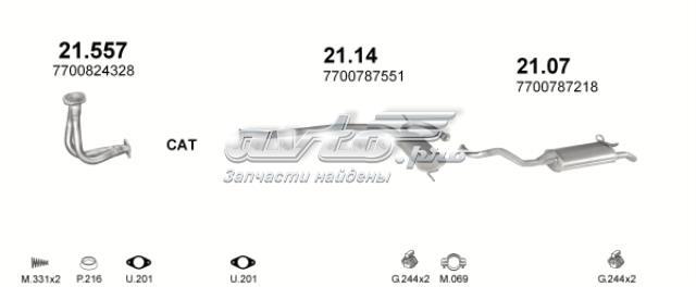  Труба приймальна (штани) глушника, передня Renault 19 2