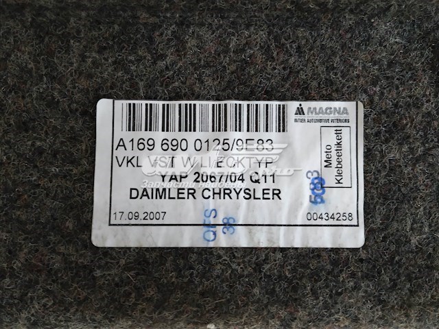 Купити A1696900125 Mercedes 