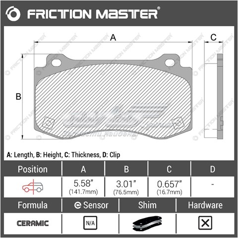 Тормозні колодки Friction Master CMX1149