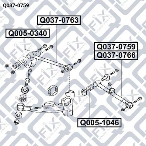 Важіль задньої підвіски нижній, правий Q-fix Q0370759 ціна, від 30.41 USD