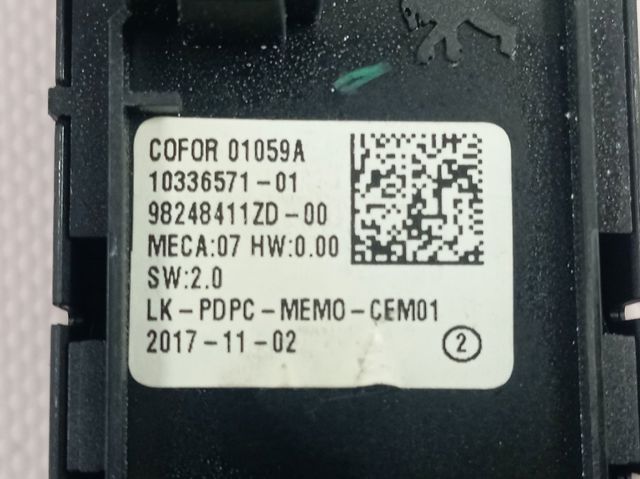 Купити 98319739ZD Peugeot/Citroen Кнопковий блок керування склопідіймачами передній лівий