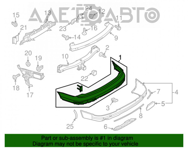 Бампер задній, верхня частина Diamond/DPA 88071827302 ціна, від 208.57 USD