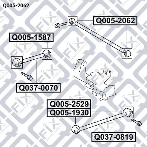 Сайлентблок тяги поперечної, задньої підвіски Q-fix Q0052062 ціна, від 4.08 USD