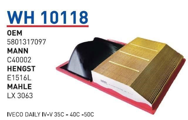 Елемент повітряного фільтра Wunder WH10118 ціна, від 19.26 USD