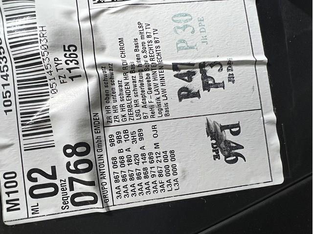 Дверна карта правих задніх дверей VAG 3AF867212 ціна, від 25.31 USD