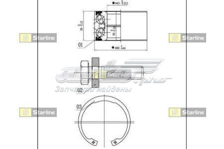 SLO03449 Starline Підшипник маточини передньої