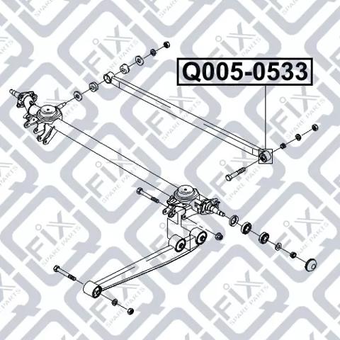 Сайлентблок тяги поперечної, задньої підвіски Q0050533 Q-fix