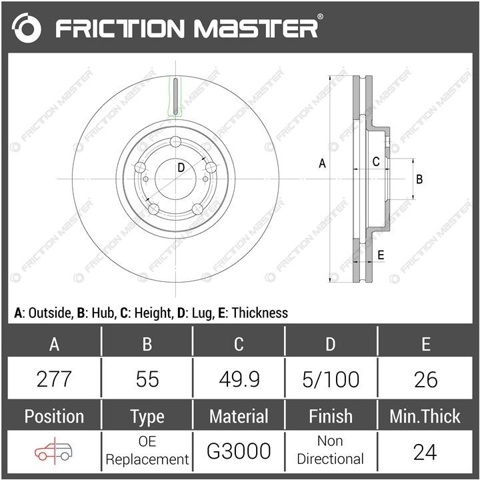 R1603 Friction Master Гальмо дискове переднє