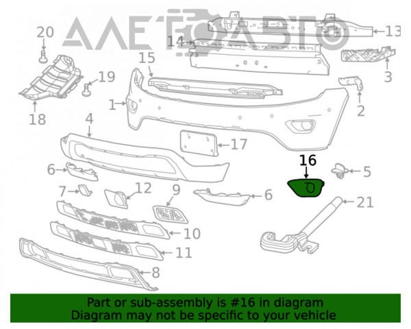 Заглушка під протитуманні фари, ліва FPS FP3809911 ціна, від 12.93 USD