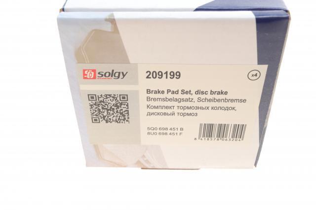 Задні гальмівні колодки Solgy 209199 ціна, від 17.81 USD