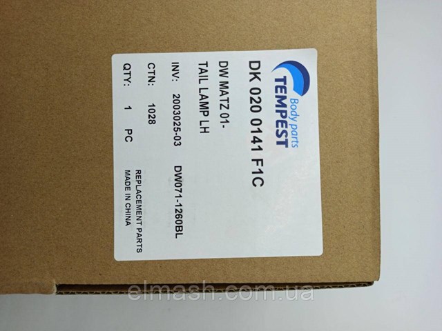 Ліхтар задній лівий Tempest 0200141F1C ціна, від 14.43 USD