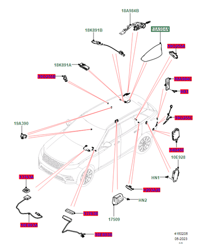 LR117613 Land Rover Антена на дах