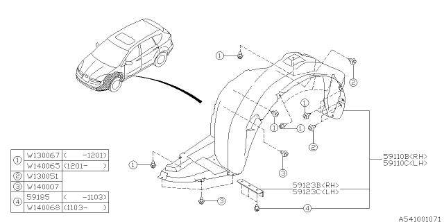 Кронштейн бампера переднього 59123XA01A Subaru