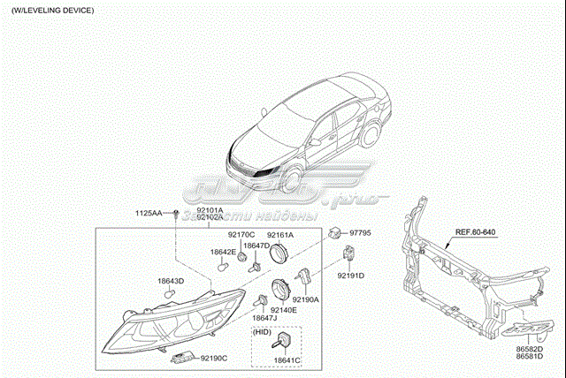 Фара ліва 921012T421 Hyundai/Kia