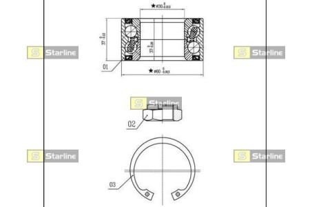 Підшипник задньої ступиці LO01307 Starline