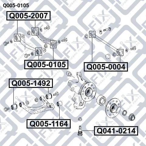 Сайлентблок заднього верхнього важеля Q0050105 Q-fix
