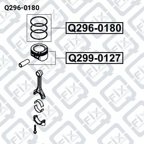 Кільця поршневі на 1 циліндр, STD. Q-fix Q2960180 ціна, від 23.96 USD
