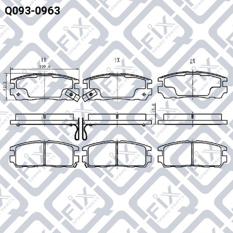 Q0930963 Q-fix Колодки гальмівні задні, дискові