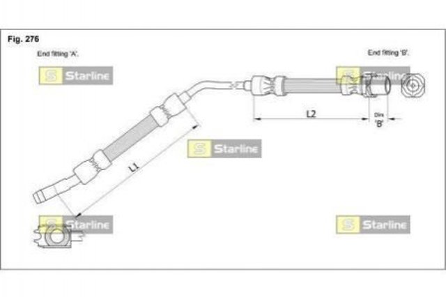 Шланг гальмівний задній, правий Starline HAE1219