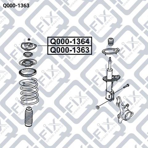 Опора амортизатора переднього лівого Q-fix Q0001363 ціна, від 18.96 USD