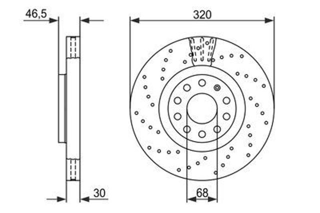 Диск гальмівний передній Bosch 986479258