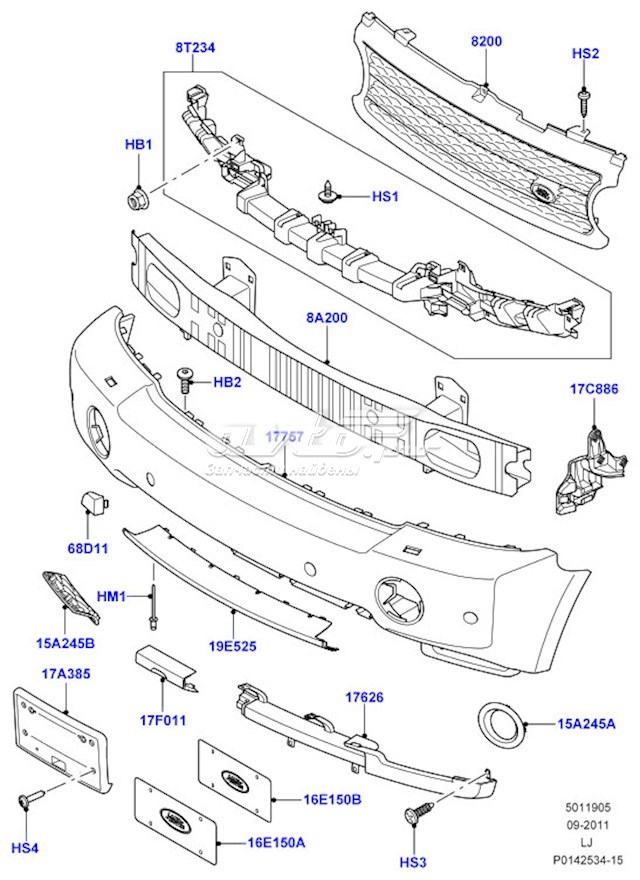 DHB500550LQV Britpart Решітка радіатора
