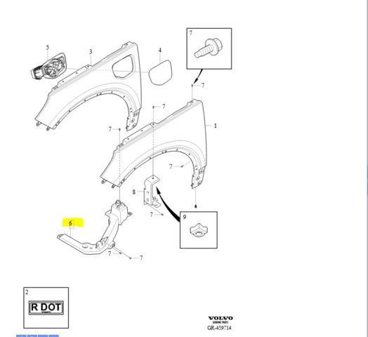 Купити 32318691 Volvo Кронштейн кріплення крила переднього лівого, передній