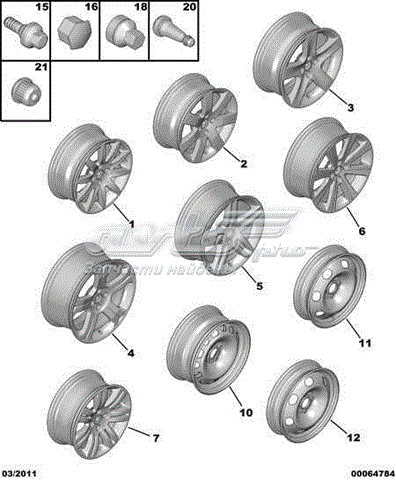 Диск колісний стальний (штампований) Peugeot 308 (4A, 4C) (Пежо 308)
