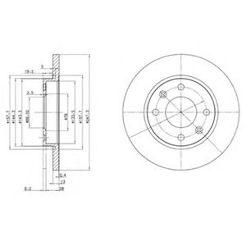 Диск гальмівний передній BG3364 Delphi