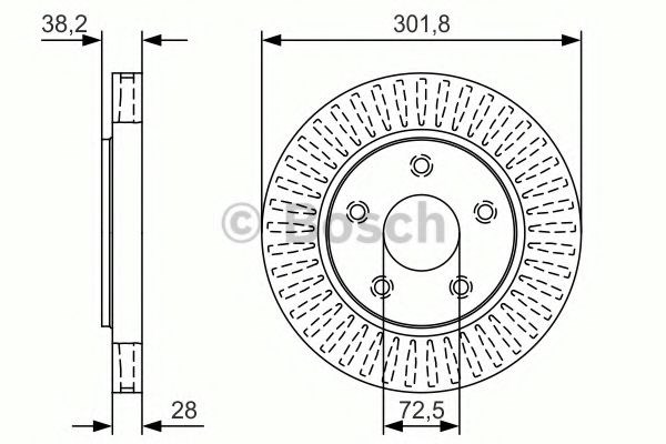 Диск гальмівний передній Bosch 0986479U45