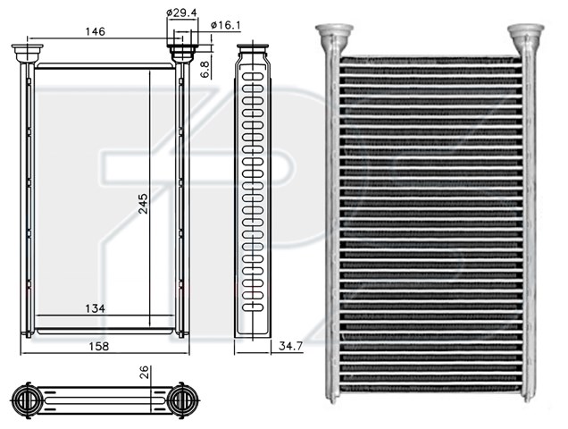 FP46N116AV FPS радіатор пічки (обігрівача)