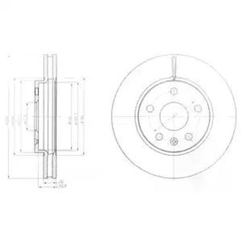 Диск гальмівний передній BG4187C Delphi