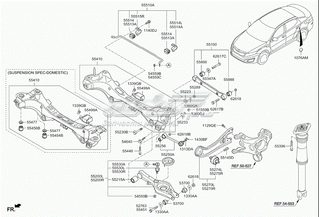 Сайлентблок заднього поздовжнього нижнього важеля 552752T000 Hyundai/Kia