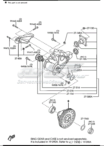 Пильник сальника роздавальної коробки правий Mazda AW2127272