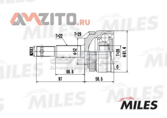 ШРУС зовнішній передній GA20358 Miles