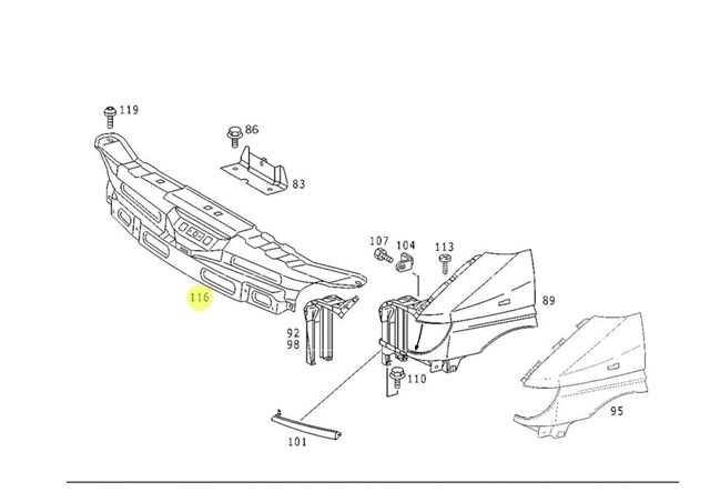 Супорт радіатора верхній/монтажна панель кріплення фар A9018800103 Mercedes