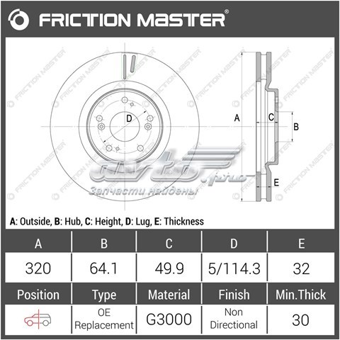 Купити R1914 Friction Master Ротор гальмівний