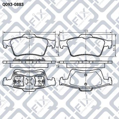 Задні гальмівні колодки Q-fix Q0930883 ціна, від 13.84 USD