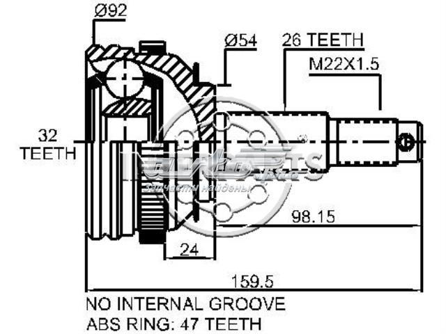 ШРУС наружный INTERPARTS CH122077AL