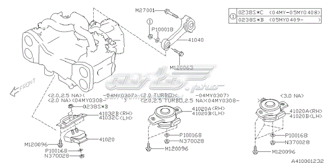 Подушка (опора) двигуна, ліва Subaru Legacy (B13) (Субару Легасі)